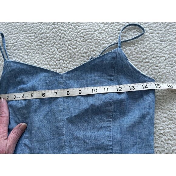 J. Crew Women's Chambray Slip Midi Dress Vista Blue Wash Size 6P - Picture 9 of 14